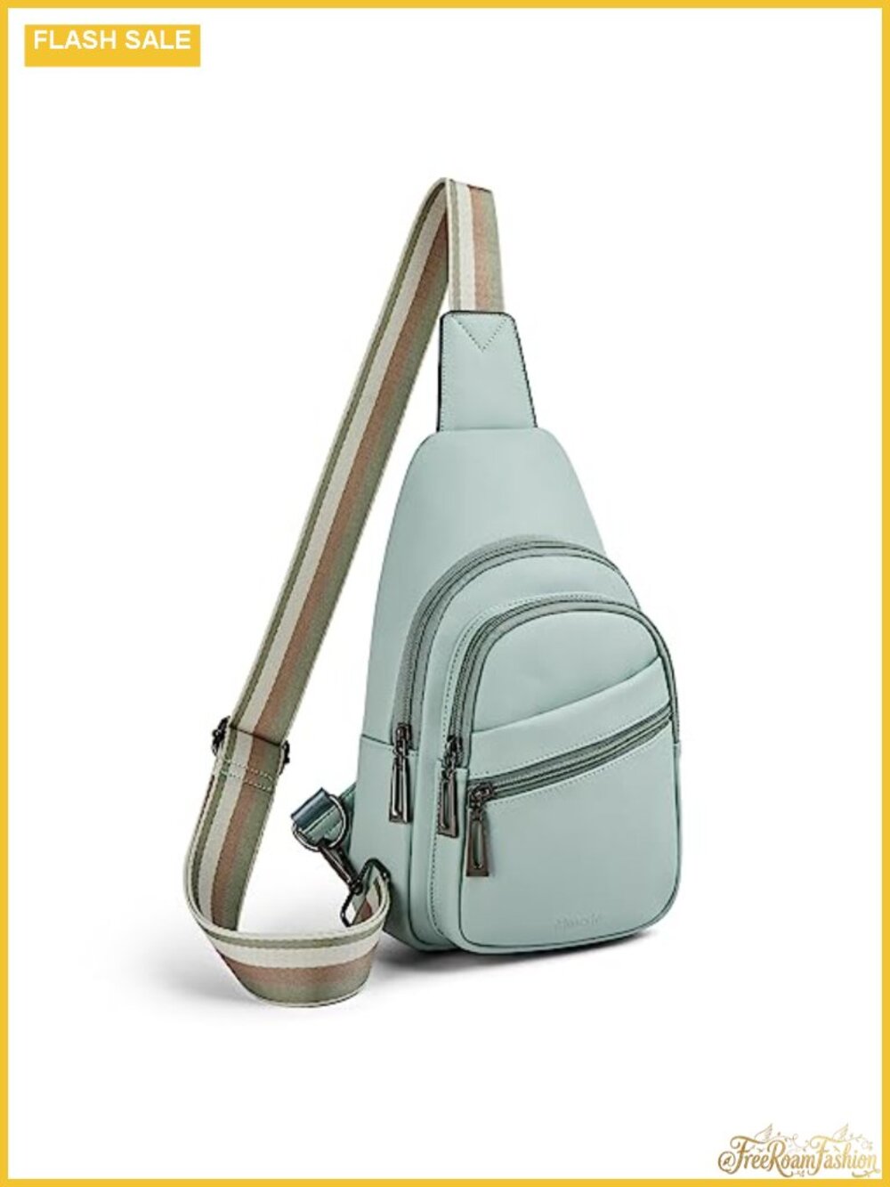 Vegan PU Leather Crossbody Sling Bag Adjustable Strap Anti Theft Travel